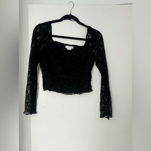 Black Lace Crop Top